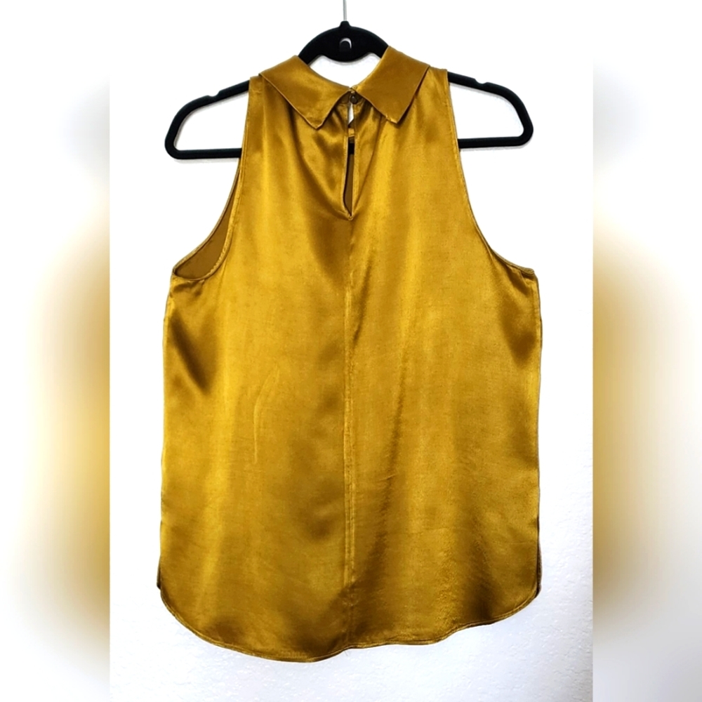 River Island Women's Sleeveless Satin Blouse in Chartreuse. Size US 6. UK 10 - Picture 4 of 7